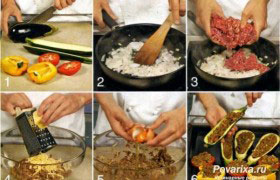 Фаршированные мясом и сыром овощи - фото №2