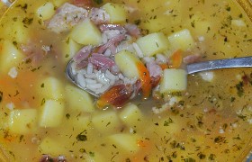 Суп с копченостями и рисом