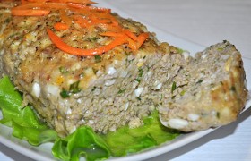 Домашний мясной хлеб с яйцом
